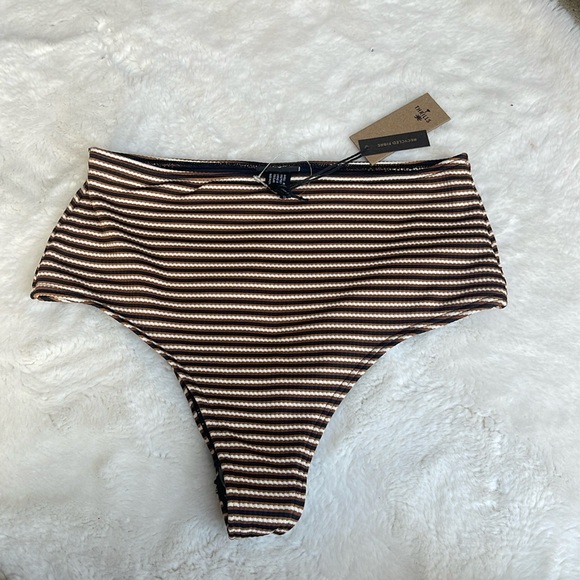 Free People Thrills high waisted stripe bikini bottom - Picture 2 of 6